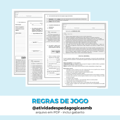 Gênero textual regras de jogo + produção textual (PDF)