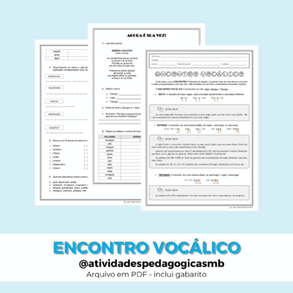 ATIVIDADE - encontro vocálico (PDF)