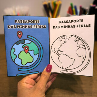 PASSAPORTE DAS MINHAS FÉRIAS - VERSÃO COLORIDA E PARA COLORIR