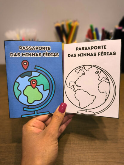 PASSAPORTE DAS MINHAS FÉRIAS - VERSÃO COLORIDA E PARA COLORIR