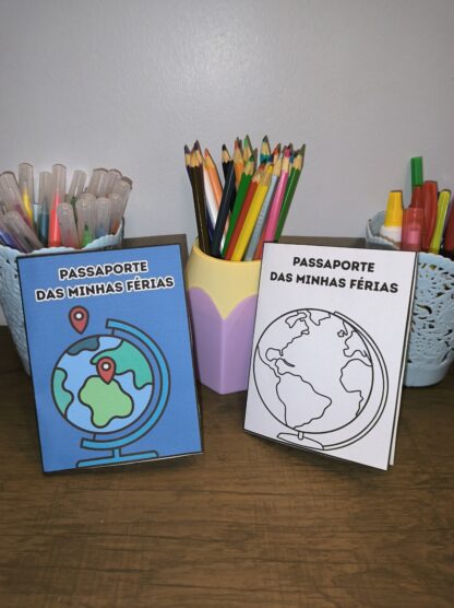 PASSAPORTE DAS MINHAS FÉRIAS - VERSÃO COLORIDA E PARA COLORIR - Imagem 4