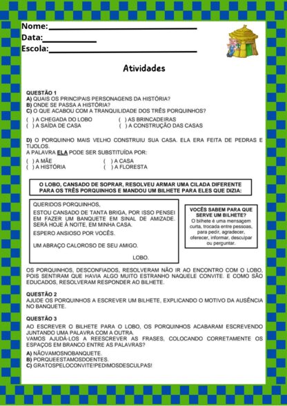 Sequência Didática Os Três Porquinhos - Imagem 4