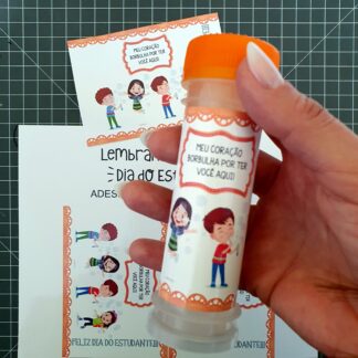 Dia do Estudante - adesivo para bolha de sabão