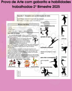 Prova de Arte com gabarito e habilidades trabalhadas-4º Ano