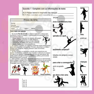 Prova de Arte com gabarito e habilidades trabalhadas-4º Ano