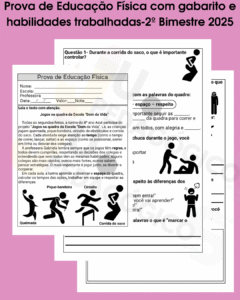 Prova de Educação Física com gabarito e habilidades trabalhadas-4º Ano