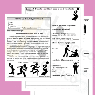 Prova de Educação Física com gabarito e habilidades trabalhadas-4º Ano