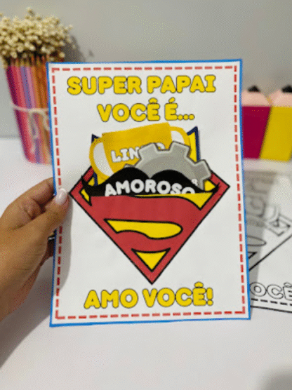 Cartão interativo Super Pai- Dia dos Pais - Imagem 3