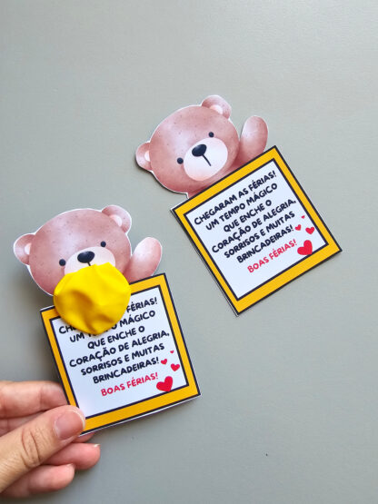 Cartão férias urso