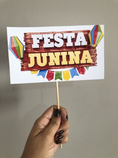 Plaquinhas juninas para fotos - Imagem 9