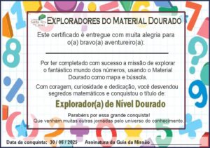 Certificado Uso do material dourado