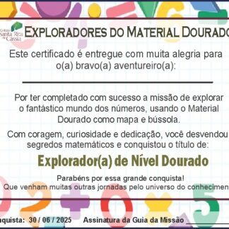 Certificado Uso do material dourado