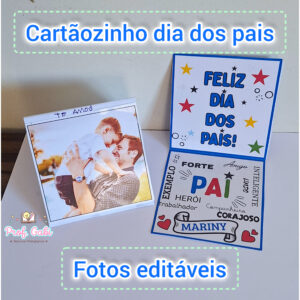 Cartão dia dos pais fotos Editáveis