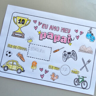 Atividade “Meu Pai é 10!” – Para Completar e Colorir