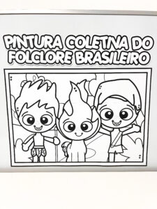 Cartaz Colaborativo do Folclore para Colorir