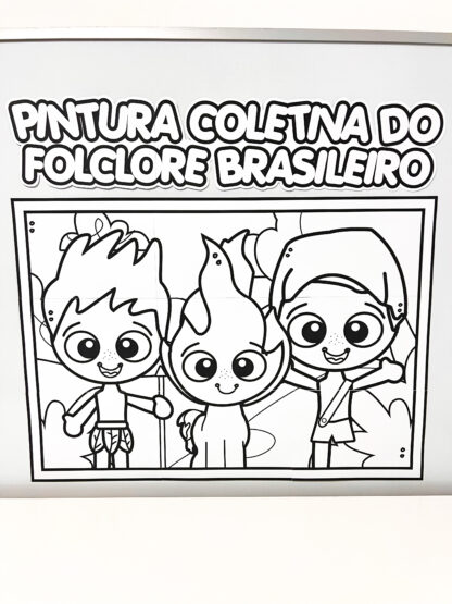 Cartaz Colaborativo do Folclore para Colorir