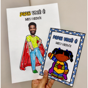 Kit Atividade + Cartão Dia dos Pais Tema Herói