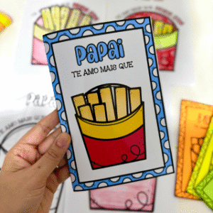 Kit Atividade + Cartão Dia dos Pais tema Batata Frita