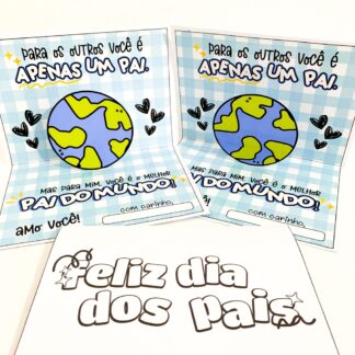 Cartão Dia dos Pais - Tema "Melhor Pai do Mundo" 
