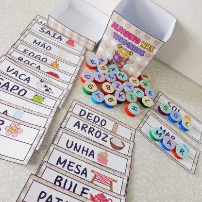 Alfabeto nas Tampinhas – Material Lúdico para Alfabetização - Imagem 3