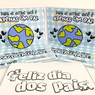 Cartão Dia dos Pais tema: Melhor Pai do Mundo.