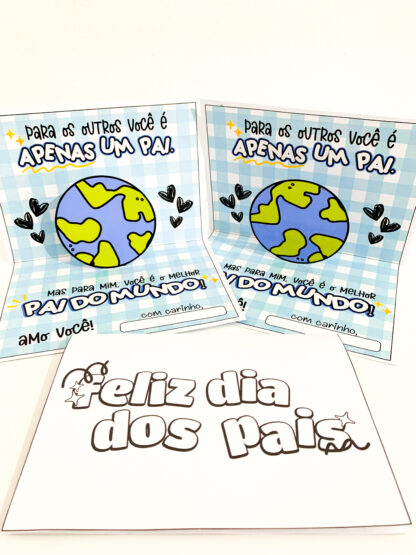 Cartão Dia dos Pais tema: Melhor Pai do Mundo. - Imagem 11