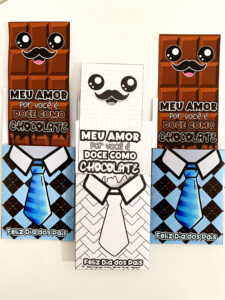 Cartão Dia dos Pais tema Chocolate.