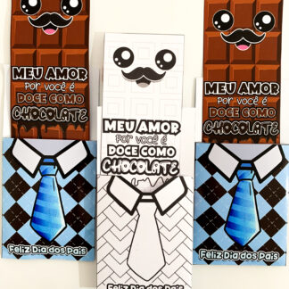 Cartão Dia dos Pais tema Chocolate.