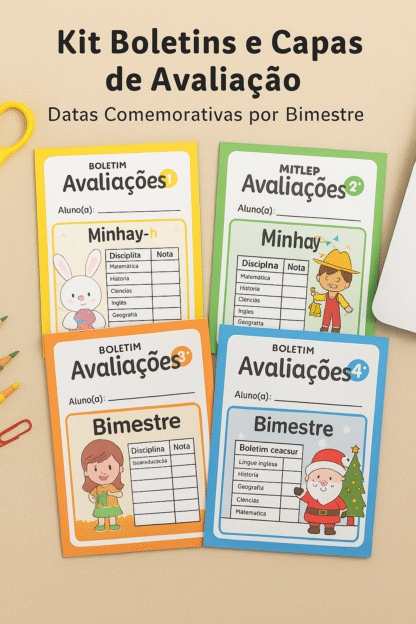 Kit Boletins e Capas de Avaliação - Datas Comemorativas por Bimestre