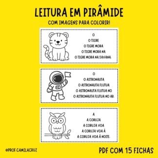 Leitura em Pirâmide - com imagens para colorir