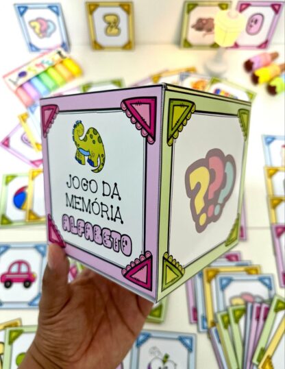 Jogo da Memória do Alfabeto com Caixa e Fichas Ilustradas - Imagem 7