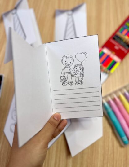 O arquivo Cartões Dia dos Pais inclui os seguintes cartões para colorir: - Imagem 2