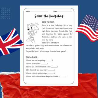 Ensine inglês com personagem Sonic