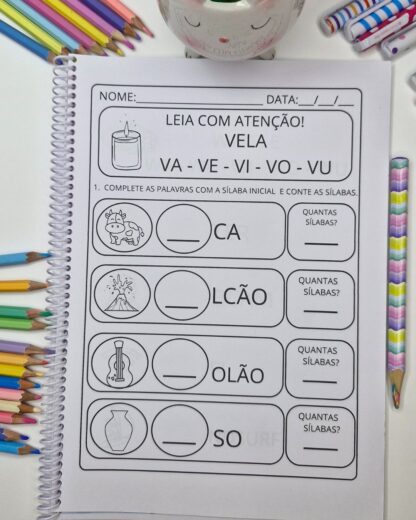 Alfabetização: Completando e Contando Sílabas - Imagem 13