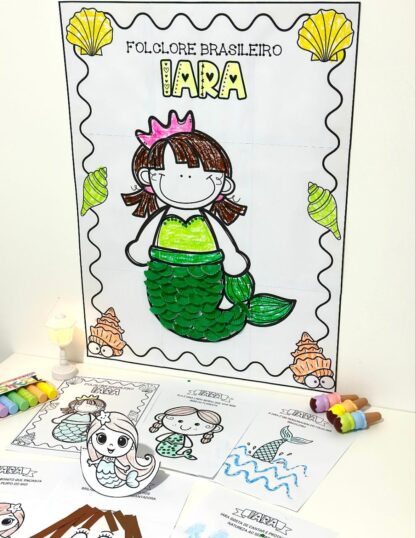 Kit de Cartaz Colaborativo e Atividades de Artes – Tema Iara (Folclore) - Imagem 10