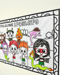 Painel para colorir Folclore Brasileiro