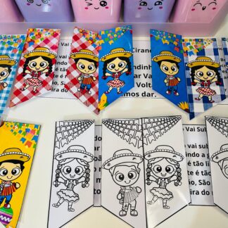 Bandeirinha Interativa para Leitura - Atividade Festa Junina