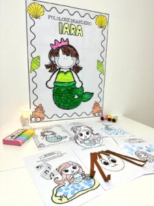 Kit de Cartaz colaborativo e atividades de Artes tema Iara- Folclore.