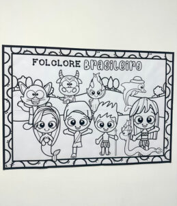 Painel colorir folclore