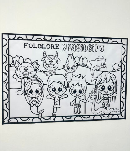 Painel colorir folclore