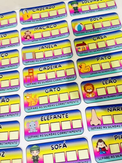 30 CARDS DE SEPARAÇÃO SILÁBICA – APRENDER BRINCANDO! - Imagem 2