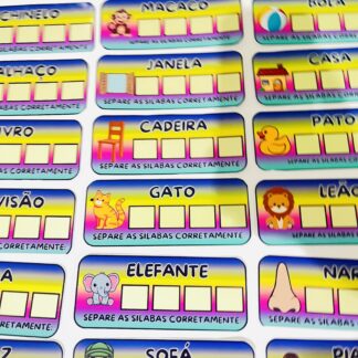 30 CARDS DE SEPARAÇÃO SILÁBICA – APRENDER BRINCANDO!