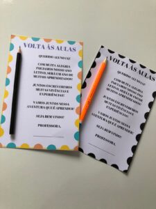 Cartões volta às aulas