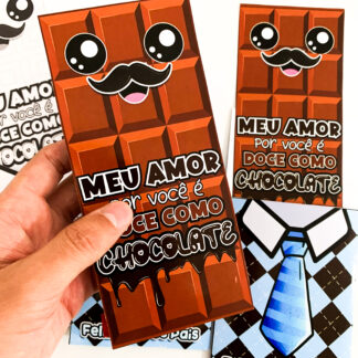 Cartão Dia dos Pais tema Chocolate.