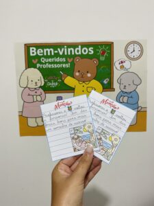 Painel Ampliado de Boas-Vindas aos Professores + Cartão Porta-Bis