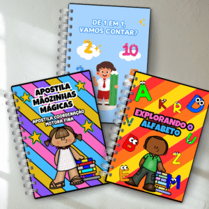 Combo de Apostilas Educativas – Coordenação Motora, Alfabeto e Numerais