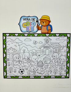 Painel para pintura Coletiva tema Volta às Aulas