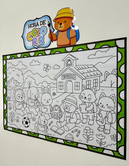 Painel para pintura Coletiva tema Volta às Aulas - Imagem 2