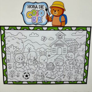 Painel para colorir Volta as aulas BOBBIE