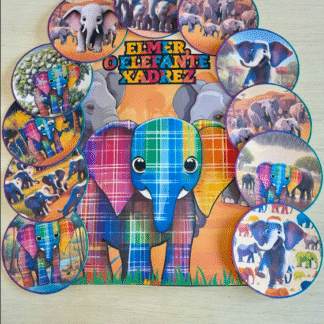 Luva de História – O Elefante Xadrez - Elmer | Diversidade, Inclusão e Autoestima